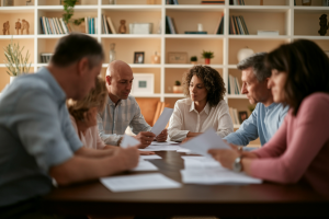 famille-table-flou-salon-papiers