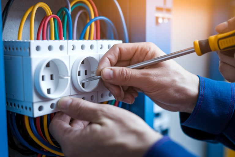 mains-floutees-electricien-prise-fils-colores