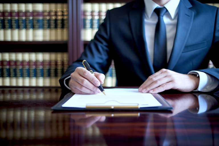 notaire-bureau-bois-papiers-stylo