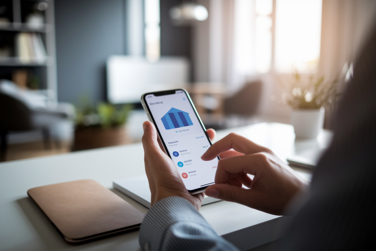 personne-smartphone-bureau-moderne-lumiere