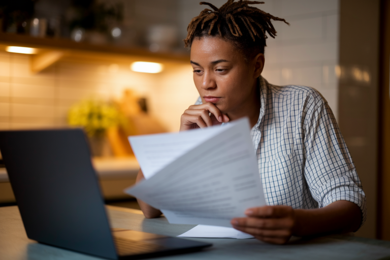 personne-table-cuisine-papiers-ordinateur
